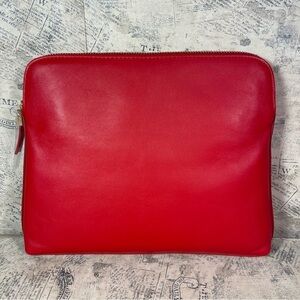 India Hicks Red Insider Red Leather Clutch Bag
